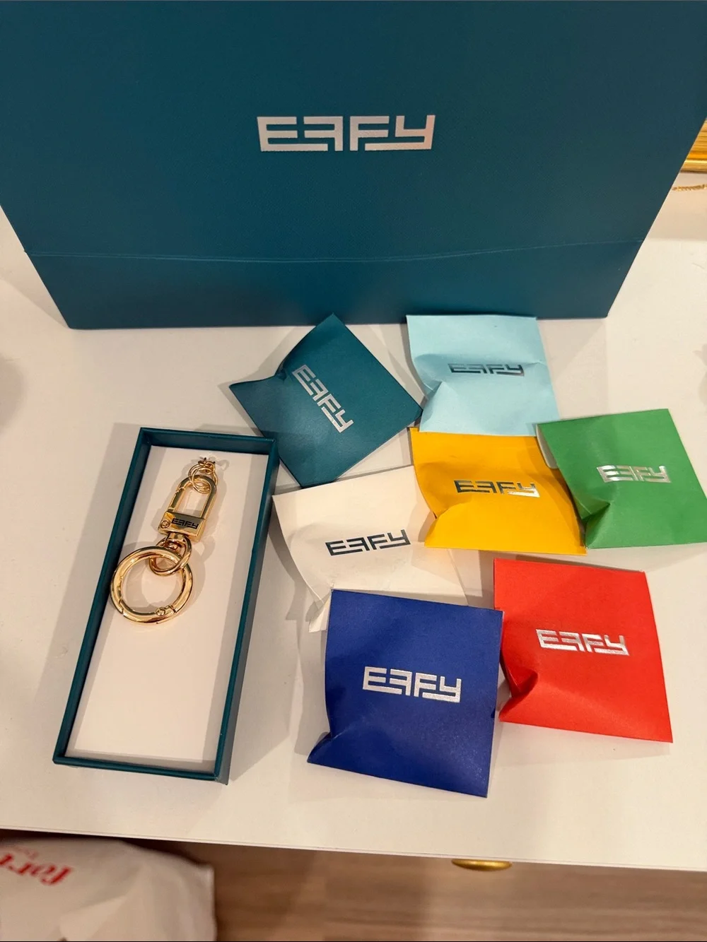 Effy Gold Multicolor Bell Tassel Key & Card Holder Charm